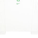 NIKE Womens White Cotton Blend Long Sleeve Roll Neck T-Shirt 2XL Logo Print