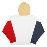 KARL KANI Womens Beige & White Hoodie S Colour Block Cotton Blend Casual