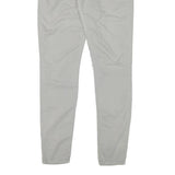 GAS Womens Slim Grey Cotton Blend Zip Trousers W30 L32 Casual Everyday Wear