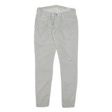 GAS Womens Slim Grey Cotton Blend Zip Trousers W30 L32 Casual Everyday Wear