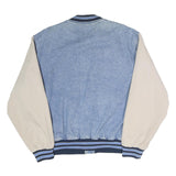 THE NORTH FACE Womens Blue & Cream Button Cotton Denim Baseball Jacket L Casual