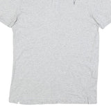 ALL SAINTS Womens Light Grey Short Sleeve Plain Polo Shirt S Cotton Blend