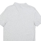 ALL SAINTS Womens Light Grey Short Sleeve Plain Polo Shirt S Cotton Blend