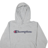 CHAMPION Mens Grey Hoodie L Cotton Blend Pullover Hooded Sweatshirt