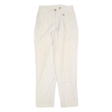 SPENGLER Womens Linen Blend Cream Regular Leg Trousers W30 L34 Classic Zip