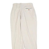 SPENGLER Womens Linen Blend Cream Regular Leg Trousers W30 L34 Classic Zip