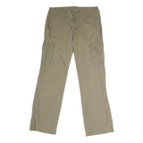 Womens Cotton Blend Beige Regular Fit Cargo Trousers W32 L31 Button Closure
