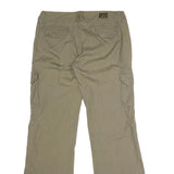 Womens Cotton Blend Beige Regular Fit Cargo Trousers W32 L31 Button Closure