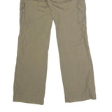 Womens Cotton Blend Beige Regular Fit Cargo Trousers W32 L31 Button Closure