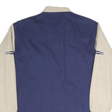 EXPRESS RIDER Mens Beige & Blue Western Shirt L Cotton Blend Casual Button-Up