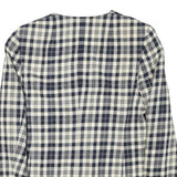 Womens Black & Cream Check Button Jacket L Wool Blend Classic