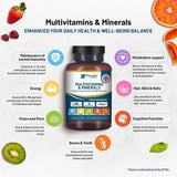 A-Z Multivitamins & Minerals l 365 Vegan Multivitamin Tablets l Multivitamin Tablets for Men and Women with 26 Essential / Active Vitamins & Minerals