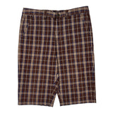 Sean John Checked Shorts - 36W 15L Blue Cotton