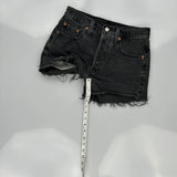 Levis Denim Shorts - 26W UK 6 Black Cotton