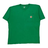 Carhartt T-Shirt - Large Green Cotton