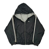 Adidas Striped Windbreaker - Medium Black Nylon