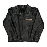 Age 6 Harley Davidson Graphic Leather Jacket - XS Black Polyurethane