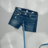 True Religion Denim Shorts - 27W UK 6 Blue Denim