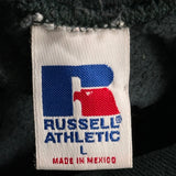 Russell Athletic Hoodie - Large Green Cotton Blend