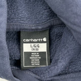 Age 12-13 Carhartt Spellout Hoodie - Large Blue Cotton
