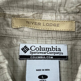 River Lodge Columbia Short Sleeve Shirt - Large Beige Cotton