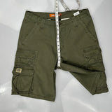 Lee Cargo Shorts - 34W 10L Green Cotton