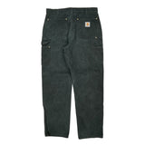 Carhartt Double Knee Carpenter Trousers - 34W 30L Black Cotton