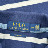 Polo By Ralph Lauren Striped Polo Shirt - Medium Navy Cotton