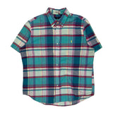 Authentic Indian Madras Ralph Lauren Checked Short Sleeve Shirt - XL Multicoloured Cotton