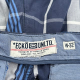 Ecko Unltd Checked Chino Shorts - 34W 10L Gray Cotton