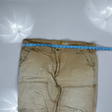 Carhartt Double Knee Carpenter Trousers - 42W 32L Beige Cotton