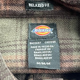 Dickies Checked Flannel Shirt - Medium Green Cotton