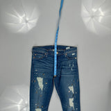 True Religion Skinny Jeans - 30W UK 8 Blue Cotton