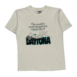 Daytona Oneita Graphic T-Shirt - Large White Cotton
