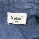 X-Mail Short Sleeve Shirt - Large Blue Cotton