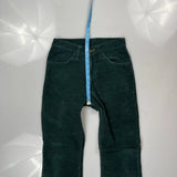 80S Levis Flared Cord Pants - 28″ Waist Green Corduroy