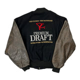 Premium Draft Unbranded Graphic Varsity Jacket - XL Black Leather