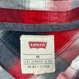 Levis Checked Short Sleeve Shirt - 2XL Blue Cotton