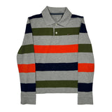 Age 8-10 Tommy Hilfiger Striped Polo Shirt - Small Green Cotton