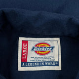 Dickies Short Sleeve Shirt - Large Blue Polyester Blend