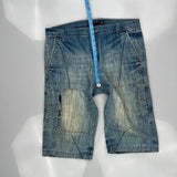 Private Member Hip Hop Denim Shorts - 34W 12L Light Wash Denim
