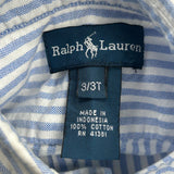 Age 3 Ralph Lauren Striped Shirt - 2XS Blue Cotton
