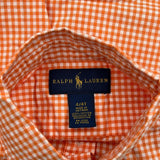 Age 5 Ralph Lauren Checked Shirt - 2XS Orange Cotton