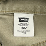 Levis Denim Shorts - 32W 6L Khaki Cotton