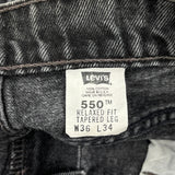 Made In USA Levis 550 Jeans - 34W 34L Gray Cotton