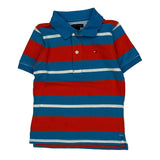Age 4 Tommy Hilfiger Striped Polo Shirt - XS Blue Cotton