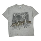 Single Stitch Guitar Print Hanes Graphic T-Shirt - 2XL Gray Cotton