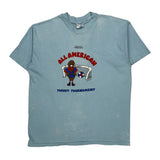 Hanes Graphic T-Shirt - XL Blue Cotton