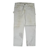 Dickies Double Knee Carpenter Trousers - 38W 32L White Cotton
