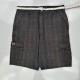 Wrangler Checked Cargo Shorts - 36W 10L Gray Cotton